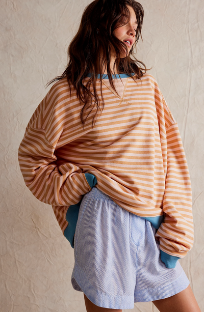 MAYA™-GESTREIFTER ÜBERGROSSER PULLOVER
