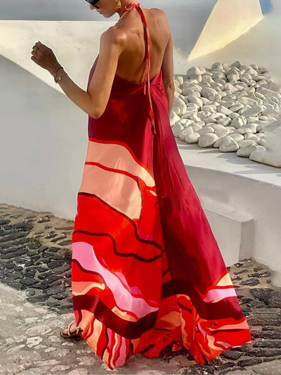 Avana – Lebendiges Neckholder-Maxikleid