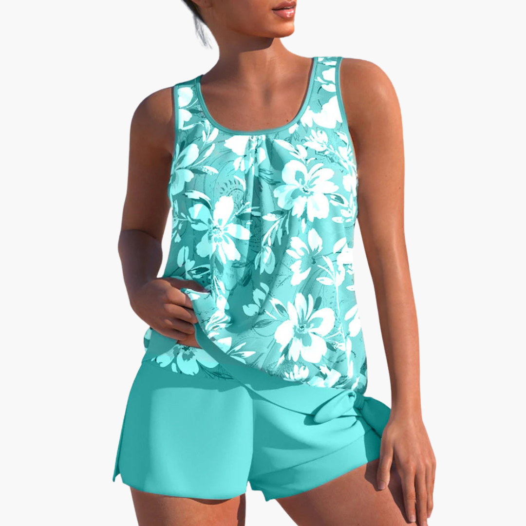 Zweiteiliges Tankini-Set für Frauen - Floral und bequem