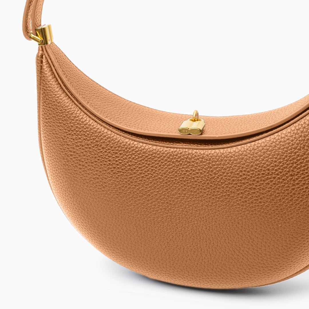Fay | Kleine strukturierte Damenhandtasche aus echtem Leder mit Drehverschluss & Top-Handle