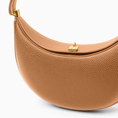 Fay | Kleine strukturierte Damenhandtasche aus echtem Leder mit Drehverschluss & Top-Handle