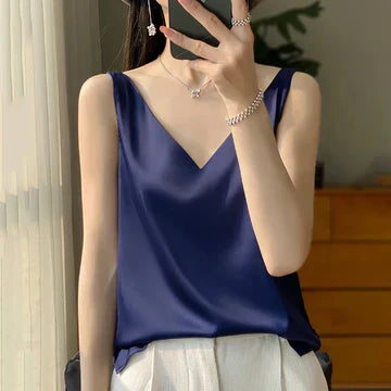 Brielle – ärmelloses top aus satin-seide