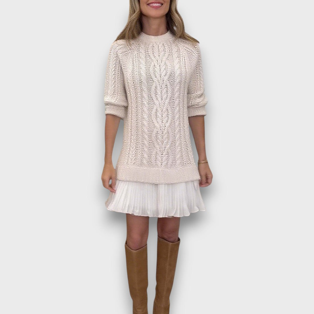 Valentina – Strickkleid mit Tüllsaum