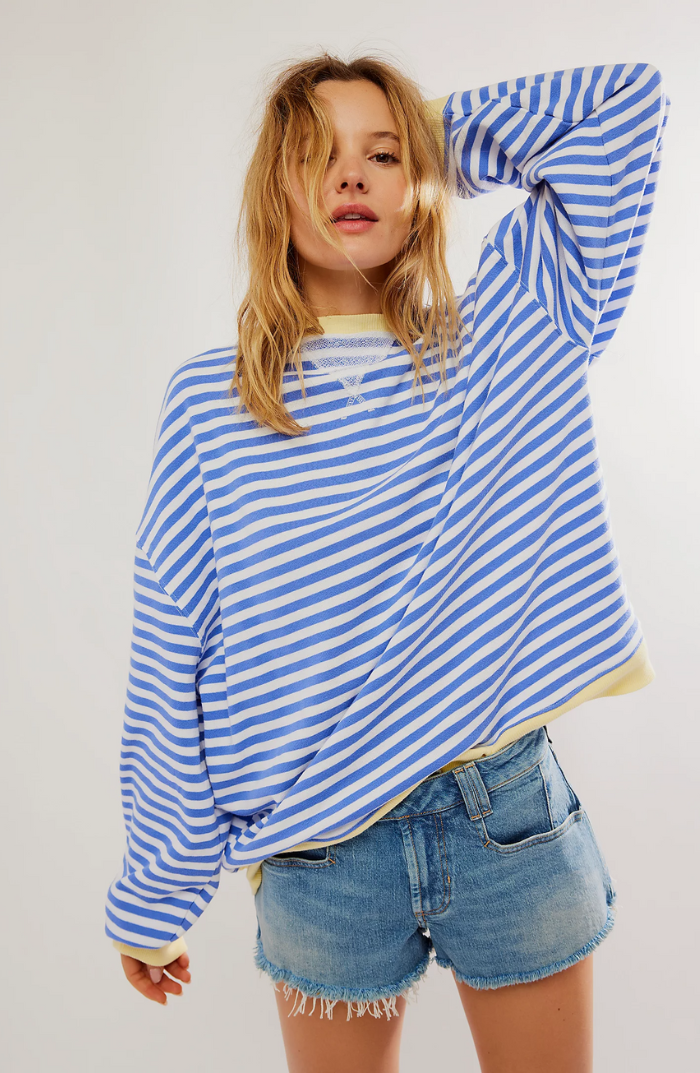MAYA™-GESTREIFTER ÜBERGROSSER PULLOVER
