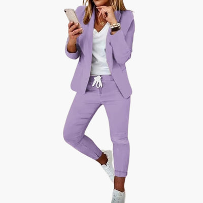 Lounge-Set für Frauen - Blazer mit Jogginghose und Kordelzug