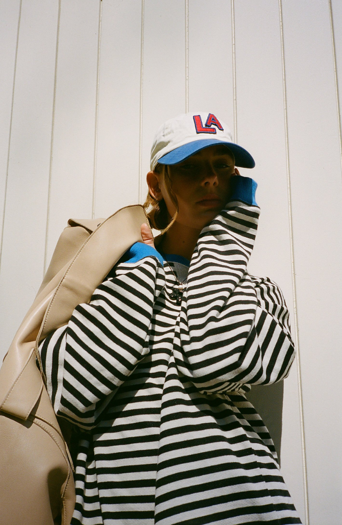 MAYA™-GESTREIFTER ÜBERGROSSER PULLOVER