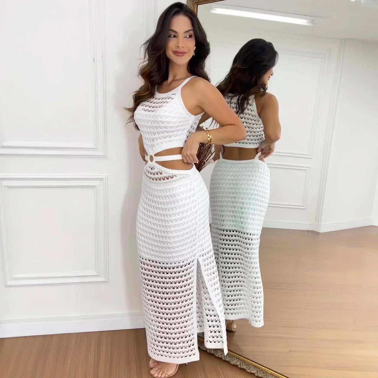 Lolita – Wunderschönes Häkel-Maxikleid