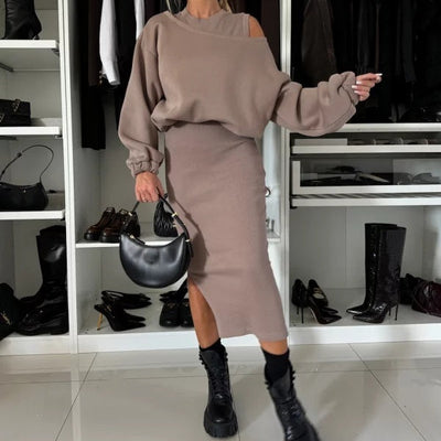 LINA SWEATSHIRT & ÄRMELLOSES KLEID 2-TEILIGES SET