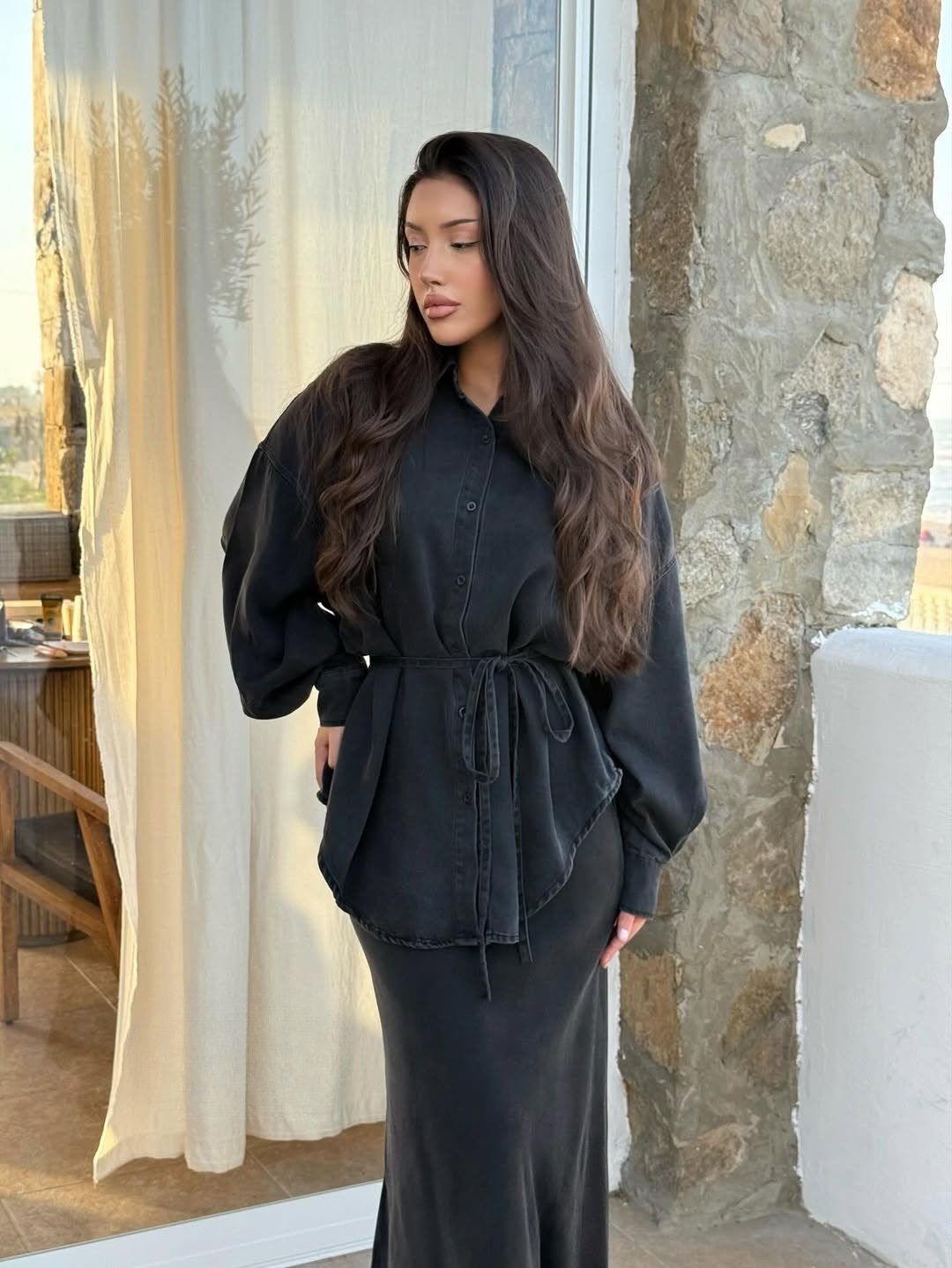 Sandra | Elegantes Zweiteiler Set mit Bluse und Rock