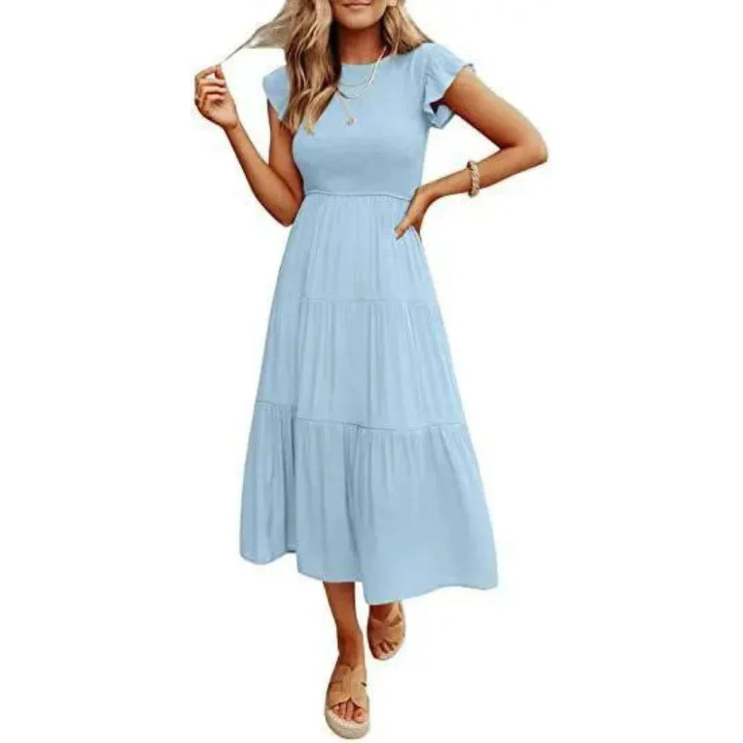 Paloma – Elegantes Midikleid aus Baumwolle mit Stufen