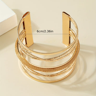 Schickes & stilvolles geometrisches offenes Manschettenarmband