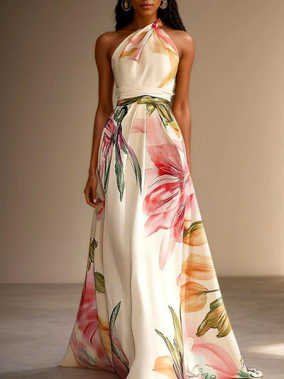 Catrice - Elegantes Maxikleid mit Blumenprint und Neckholder