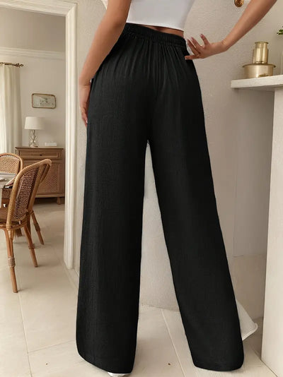 Yara – High-Waist-Loungehose mit Kordelzug und weitem Bein