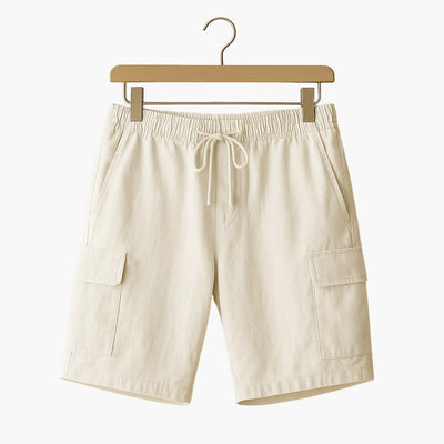 Herren Leinen Sommer Shorts mit Cargo- und Seitentaschen
