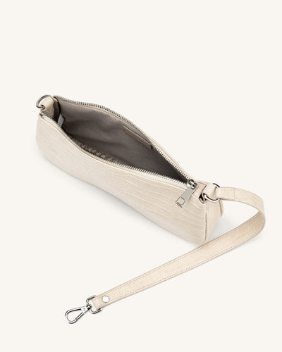 Vegane Schultertasche in Krokodiloptik