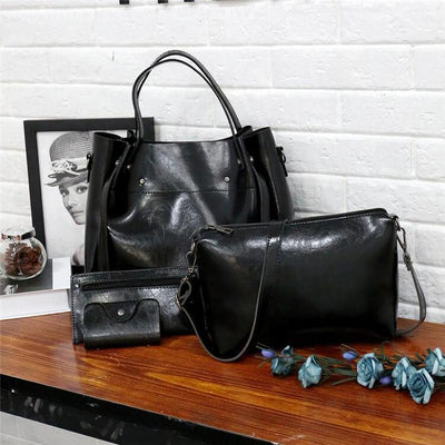 LUISE™ | 4er-Set Vintage-Taschen aus Eco-Leder
