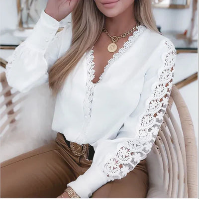 Hazel – elegante weibe damenbluse