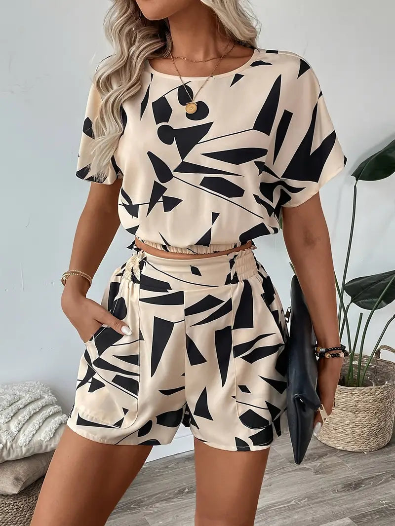 Evyline – Elegantes Set mit abstraktem Print