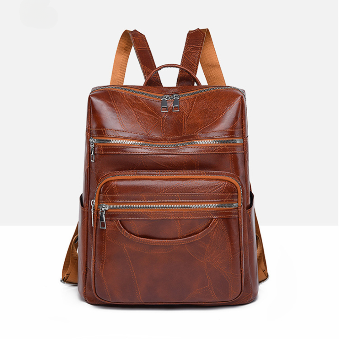 CLARA™ | Lederrucksack mit Blattstruktur