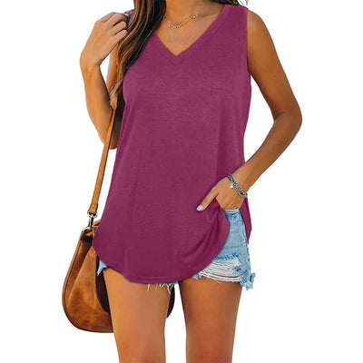 Ophelia – jersey-tanktop mit v-ausschnitt