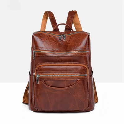 CLARA™ | Lederrucksack mit Blattstruktur