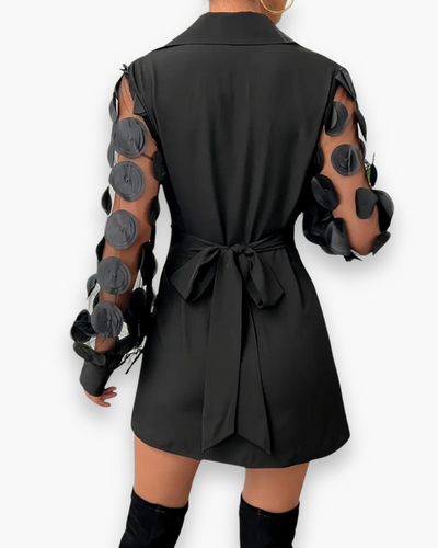 Damen Elegantes Festliches Kleid mit Schleife | Mini