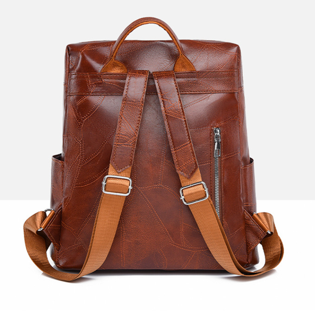 CLARA™ | Lederrucksack mit Blattstruktur