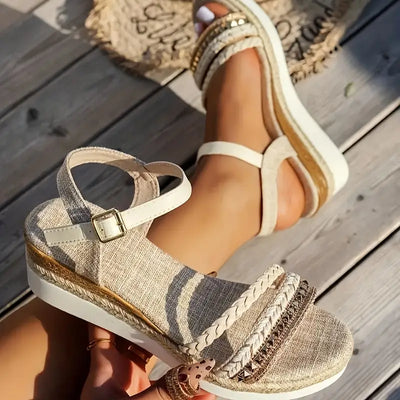 Lillo – Boho-inspirierte Plateau-Sandalen mit geflochtenen Riemen