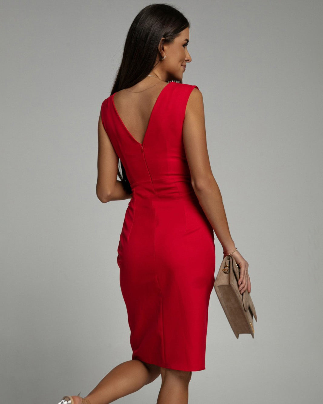 FRESIA™ | V-Ausschnitt Kleid mit Schlitz