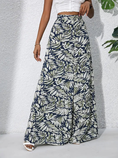 Louvelle – Stilvolle Hose mit weitem Bein und tropischem Print