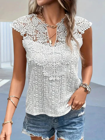 Barbara - v-ausschnitt-top mit spitze