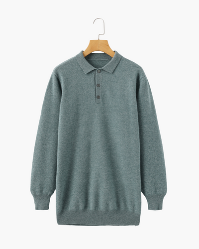 Bennett | Luxuriöser Herren Kaschmirpullover mit Polokragen & Knopfleiste