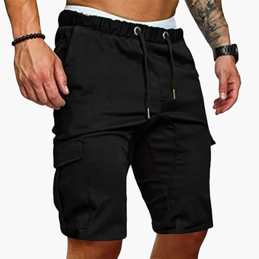 Herren Sommer Cargo Shorts mit Taschen und Kordelzug