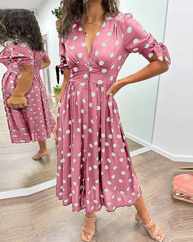 Martha | Retro-Polka-Dot Midi-Kleid