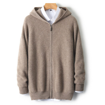 Strickjacke mit Kapuze Reißverschluss