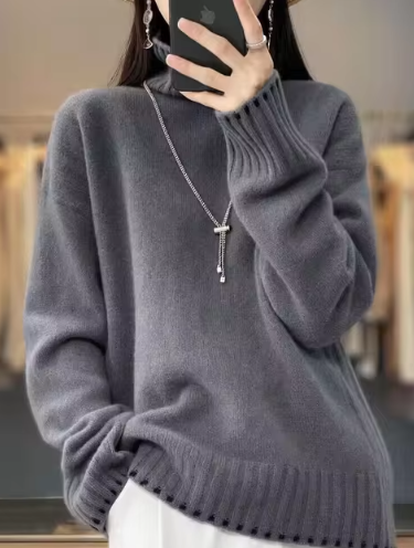 Nadine – rollkragenpullover, modisch, locker