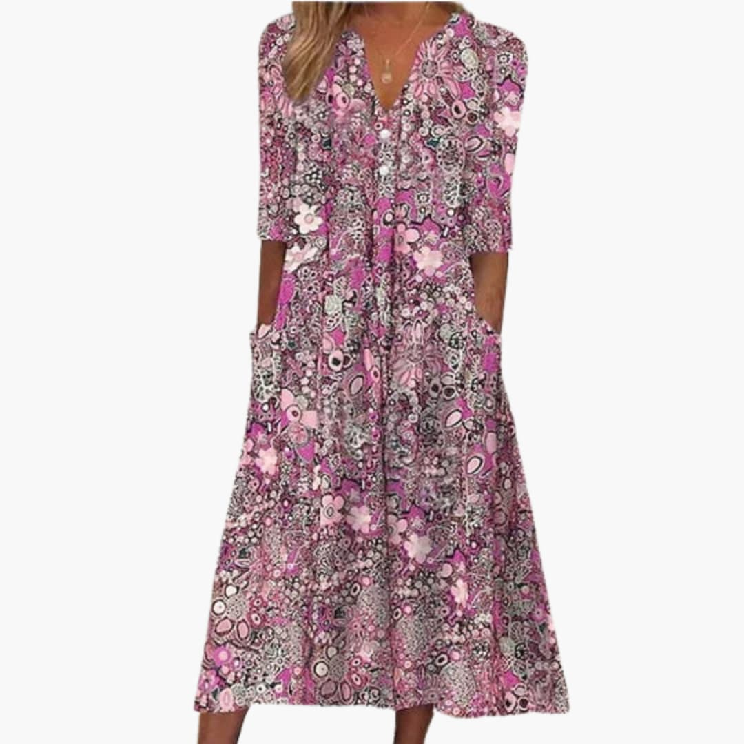 Boho Midi-Kleid für Damen - Sommerlich und Fließend im Stil
