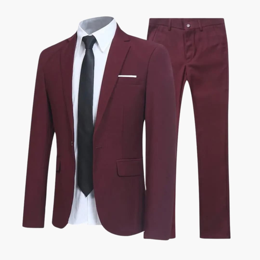 2-teiliges Anzug Set - Slim Fit Herrenanzug für Business Look