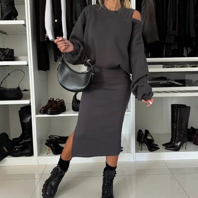 LINA SWEATSHIRT & ÄRMELLOSES KLEID 2-TEILIGES SET