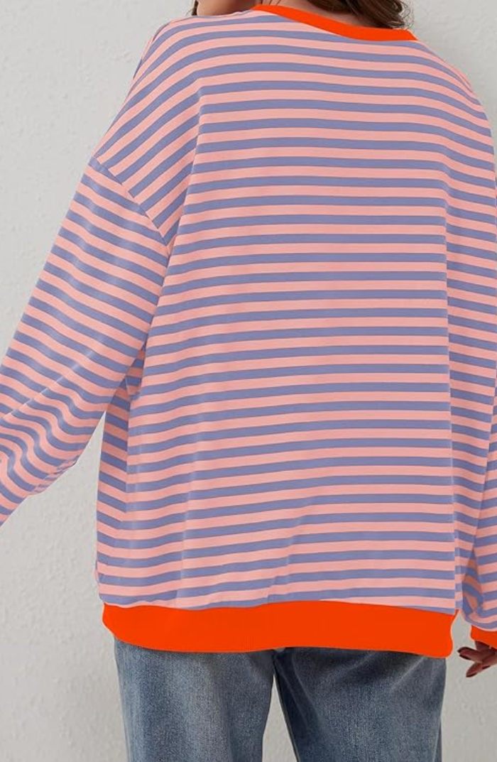 MAYA™-GESTREIFTER ÜBERGROSSER PULLOVER