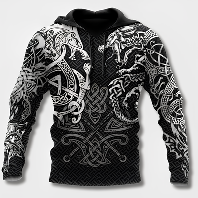 Udalrich | Kühner Wikinger-inspirierter Herren Kapuzenpullover