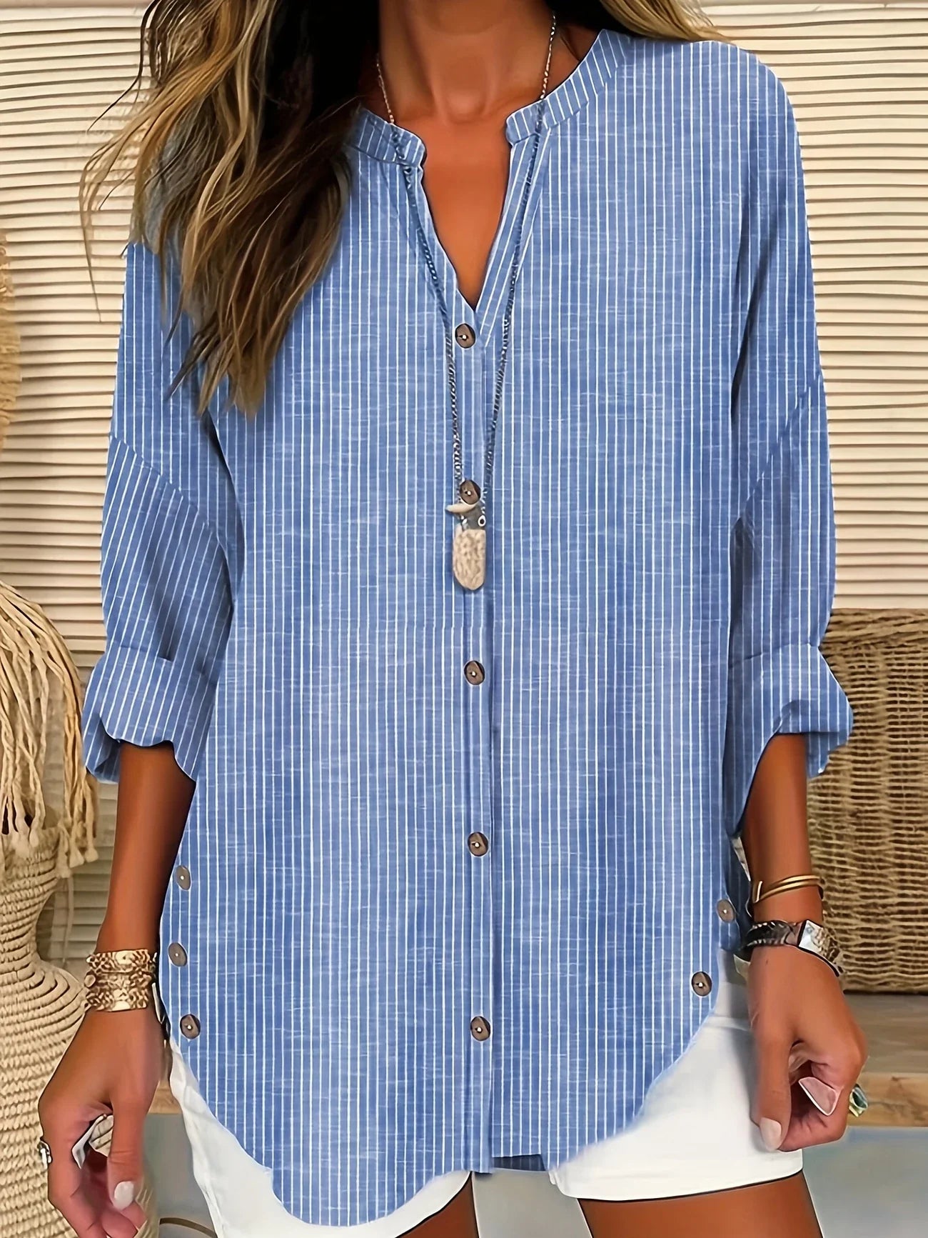 Mira – Gestreifte Baumwollbluse