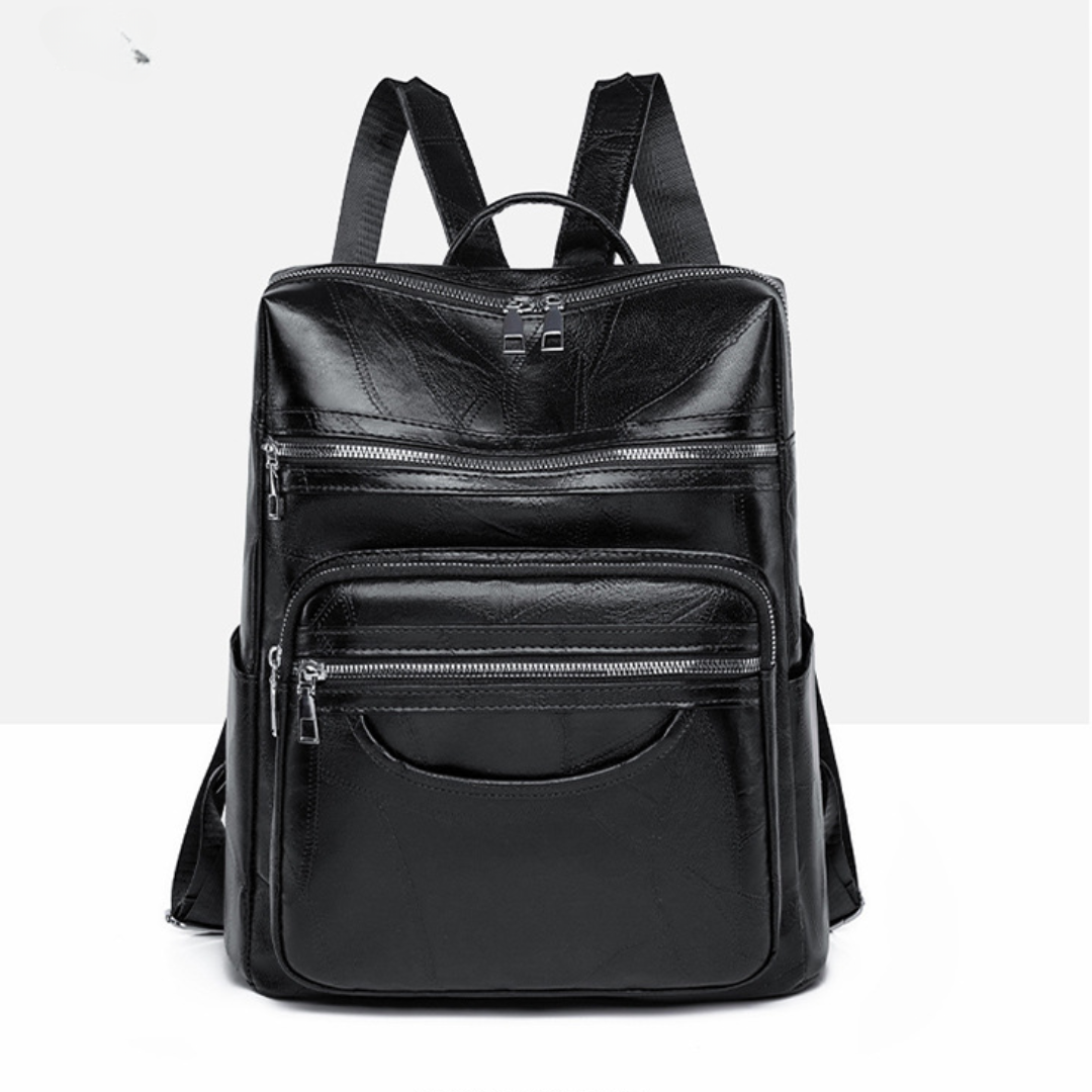 CLARA™ | Lederrucksack mit Blattstruktur