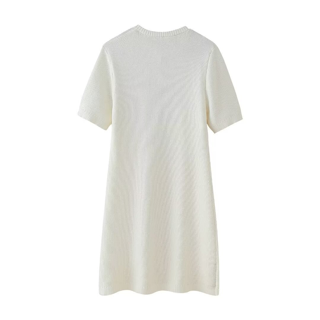 Elegantes Minikleid mit kurzen Ärmeln und Knopfleiste für Damen