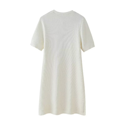 Elegantes Minikleid mit kurzen Ärmeln und Knopfleiste für Damen