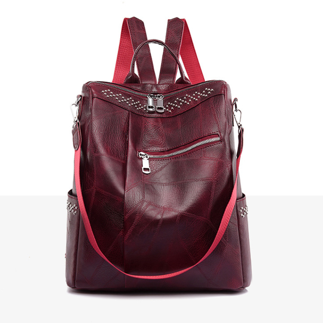 LEONIE™ | VERWANDELBARER LEDERRUCKSACK MIT NIETEN