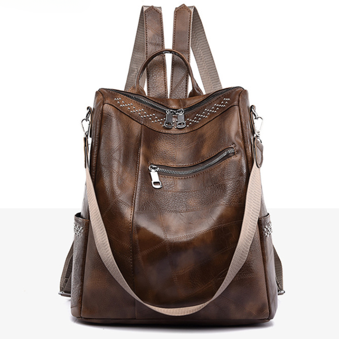 LEONIE™ | VERWANDELBARER LEDERRUCKSACK MIT NIETEN