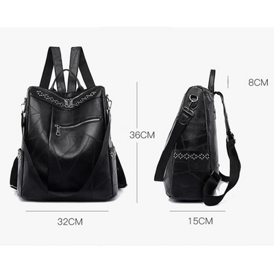 LEONIE™ | VERWANDELBARER LEDERRUCKSACK MIT NIETEN