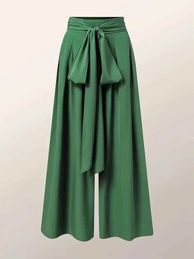 Zephyra – Palazzohose mit hoher Taille und weitem Bein und Bindeband vorne