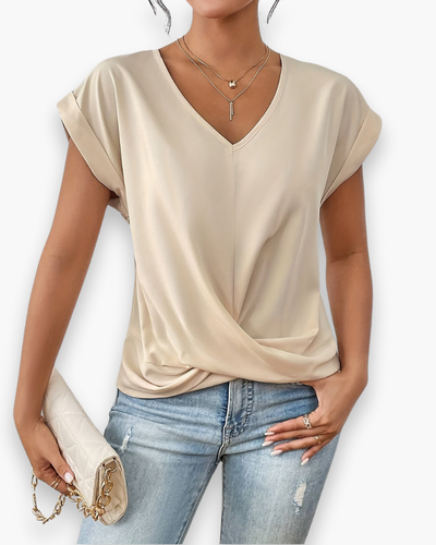 Damen Elegantes Twist Front Top | V-Ausschnitt